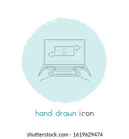 Fund transfer icon line element. Vector illustration of fund transfer icon line isolated on clean background for your web mobile app logo design.
