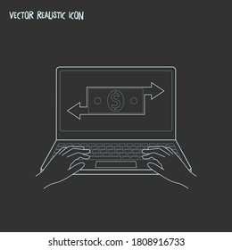 Fund transfer icon line element. Vector illustration of fund transfer icon line isolated on clean background for your web mobile app logo design.