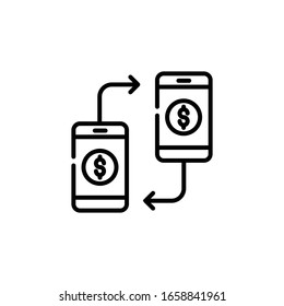 Fund Transfer Vector Line Illustration. Business and Finance icon 