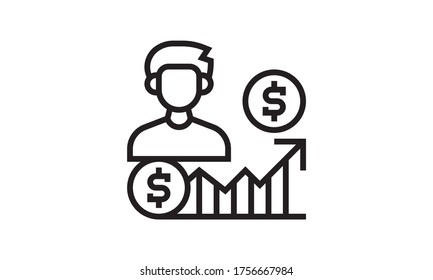 Fund vector icon flat style graphical symbol icon.