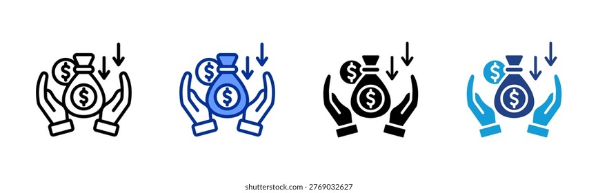 Fund web icon with multiple style collection