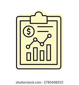 Fundamental Analysis color shadow thinline icon , vector, pixel perfect, illustrator file 
