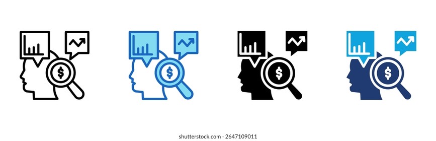 Icono de análisis fundamental Ilustración vectorial de estilos múltiples