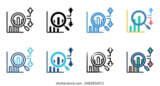 Ícone de análise fundamental define coleção de vários estilos 

