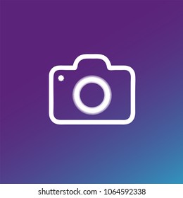 Fundamental gradient camera white color flat icon, illustration vector
