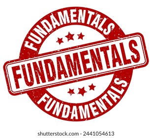 fundamentals stamp. fundamentals sign. round grunge label