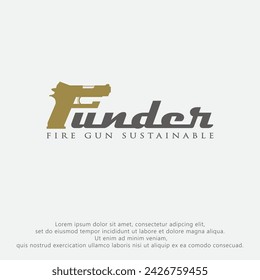 funder fire gun sustainable.
flat logo concept Military and Weapon Design vector illustration.