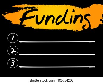 Funding Blank List, vector concept background