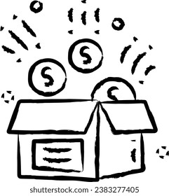 funding box hand drawn vector illustration