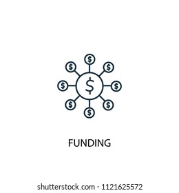 Funding concept line icon. Simple element illustration. Funding concept outline symbol design from startup set. Can be used for web and mobile UI/UX