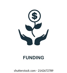 Funding flach Symbol. Farbiges Elementzeichen aus der Sammlung der Finanzverwaltung. Flat Funding Symbol für Webdesign, Infografiken und mehr.