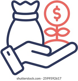 Funding Icon Element For Design And Vector