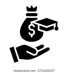 Ilustración vectorial de diseño de glifo de icono de financiación