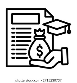 Ilustración vectorial de diseño de línea de iconos de financiación