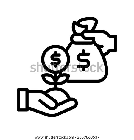 Funding icon line vector illustration