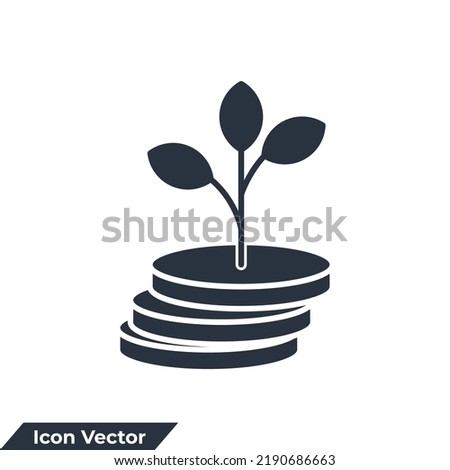 funding icon logo vector illustration. Passive income and growing money symbol template for graphic and web design collection