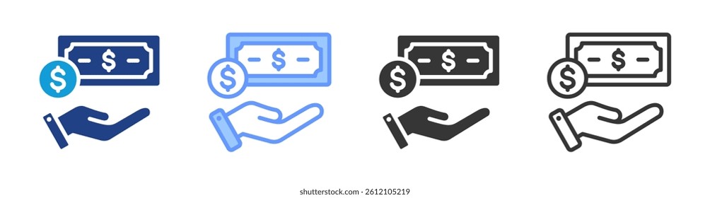 Funding icon set multiple style collection