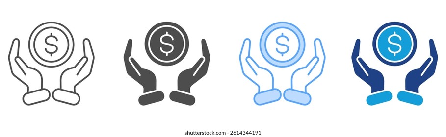 Funding Icon Set Multiple Style Collection