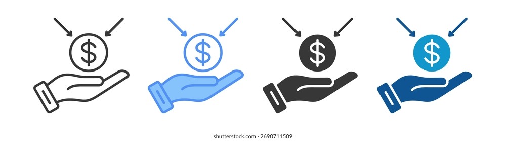 Ícone de Financiamento Definir Coleção de Vários Estilos