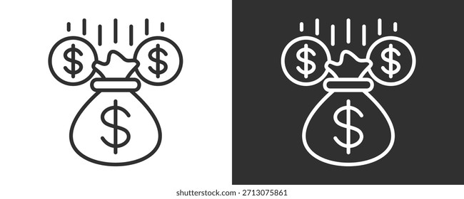 Funding Icon Set Vektorgrafik-Kollektion einzeln auf Schwarz und Weiß