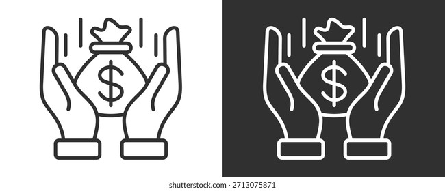 Conjunto De Iconos De Financiación Colección De Vector Aislada En Blanco Y Negro