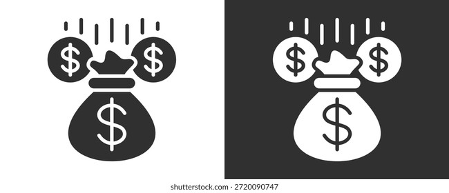 Conjunto De Iconos De Financiación Colección De Vector Aislada En Blanco Y Negro