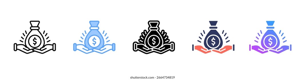 Colección de múltiples estilos de la hoja de iconos de financiación