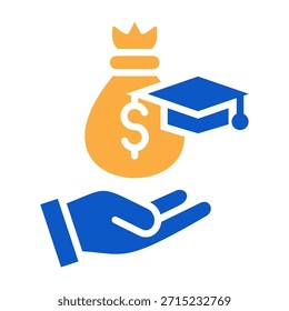 Icono de financiación de diseño de color sólido Ilustración vectorial