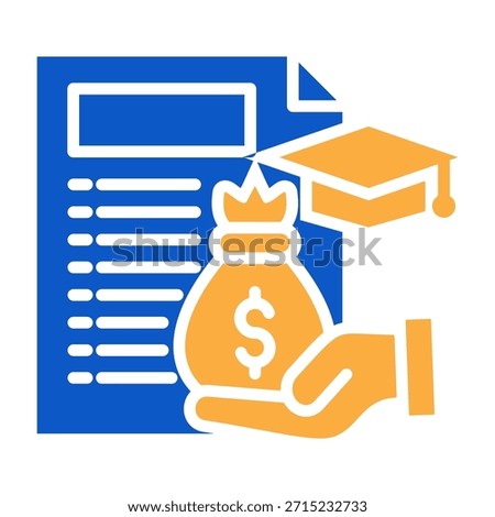 Funding Icon Solid Color Design Vector Illustration