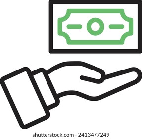 Imagen vectorial de icono de financiación. Adecuado para aplicaciones web móviles y medios de impresión.