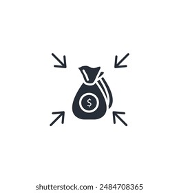 funding icon. vector.Editable stroke.linear style sign for use web design,logo.Symbol illustration.