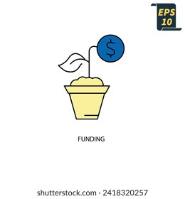 símbolos de financiación elementos vectores para web infográfica