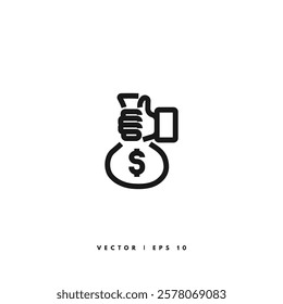 Funding Line Icon. Editable Stroke