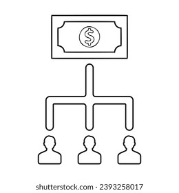 Funding Network Icon In Outline Style