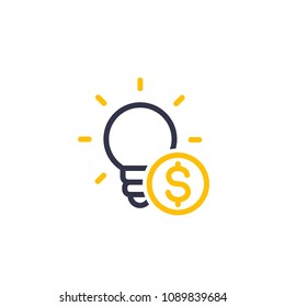 funding of the new product, idea, seed capital linear icon