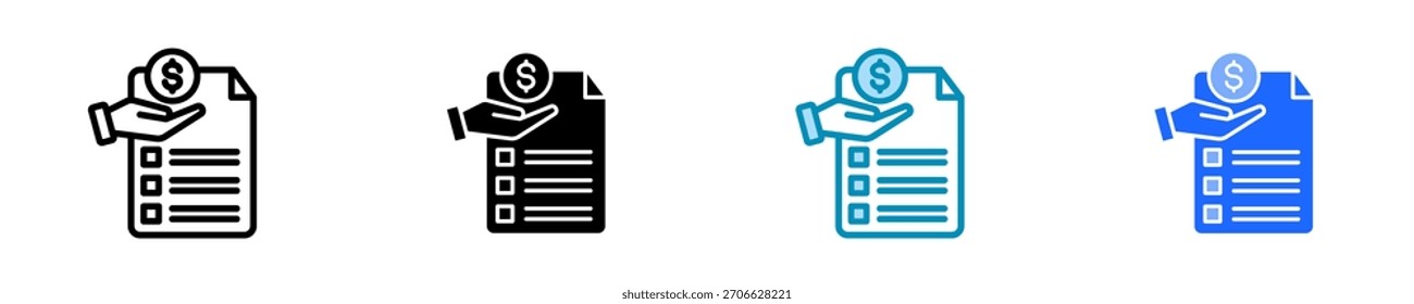 Funding Plan Icon Set Multiple Style Collection