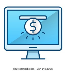 Funding platform icon, blue gradient vector illustration