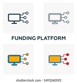 Funding Platform Outline Icon. Thin Line Element From Crowdfunding Icons Collection. UI And UX. Pixel Perfect Funding Platform Icon For Web Design, Apps, Software, Print Usage.