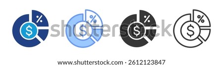 Funding Ratio icon set multiple style collection