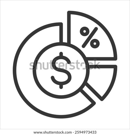 Funding Ratio Outline Icon Vector Illustration