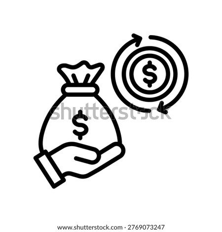 Funding Round Icon Line Vector Illustration