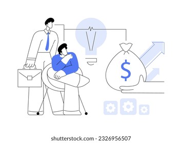 Funding rounds abstract concept vector illustration. Group of business partners deals with funding rounds, startup project support, financial strategy, raising money abstract metaphor.