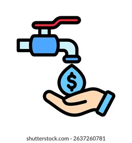 Funding Source mini illustration outline color icon, use for research and development, education, industry, UI, UX kit, app and web development, digital or print.