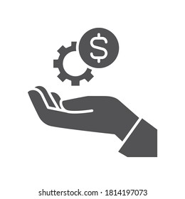 Funding sources black glyph icon. Pictogram for web page, mobile app, promo. UI UX GUI design element.