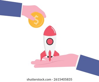 Funding startup company, fundraising to start business, investor, venture capital or VC to financial support, budget or sponsorship concept,

