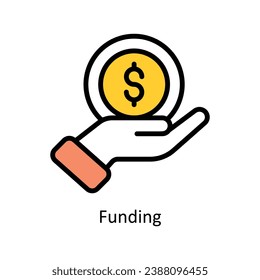 Funding vector  Filled outline Design illustration. Symbol on White background EPS 10 File