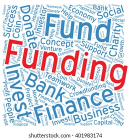 Funding ,Word cloud art  background