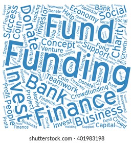 Funding ,Word cloud art  background