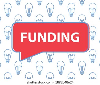 funding word on bulb pattern- vector illustration