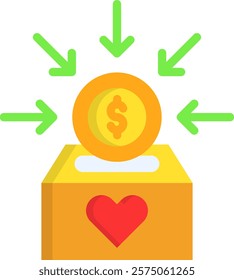 Fundraise Icon Flat Vector Illustration